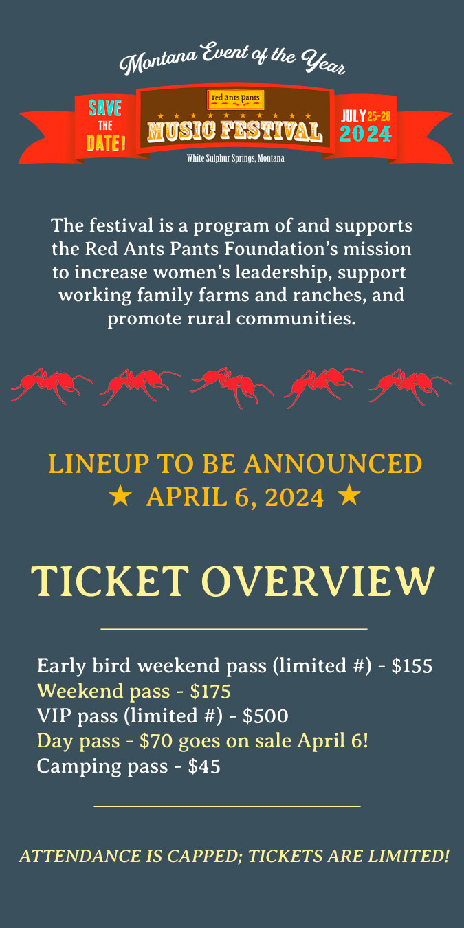 2024 Red Ants Pants Music Festival Thu, Jul 25, 2024